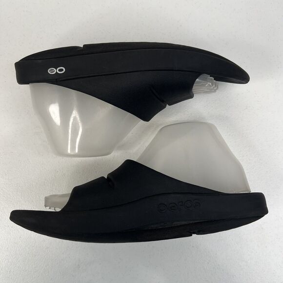 Oofos OOahh Black Unisex EU 39 Men 6 Women 8 Recovery Comfort Lightweight Slides - Picture 3 of 12